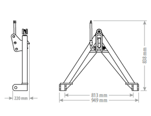 TŘÍBODOVÝ TRAKTOROVÝ ZÁVĚS KAT. II M223 FK Machinery