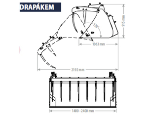 LOPATA SE ZVÝŠENÝM VÝSYPEM A DRAPÁKEM MHTBG FK Machinery