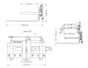 Otočné paletizační vidle UPFR16 FK Machinery